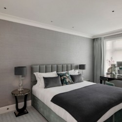 bedroom with king size bed, side tables and dressing table, Hyde Park Apartments, Mayfair, London W1