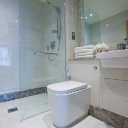 shower room with toilet, Belsize Apartments, Maida Vale, London NW6