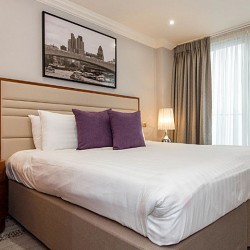 bedroom with double bed, Maide Vale Apartments, Maida Vale, London NW6