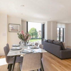 dining area, large sofa, TV, Portobello Road Apartments, Notting Hill, London W10