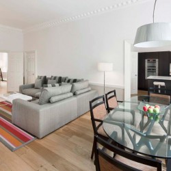 living rooms, dining table and kitchen, The Hertford Residence, Mayfair, London