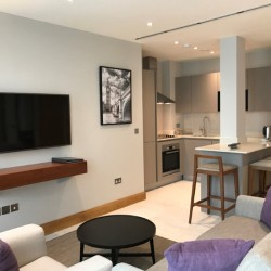 living area with sofa, Belsize Apartments, Maida Vale, London NW6