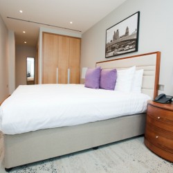 bedroom with double bed, Belsize Apartments, Maida Vale, London NW6