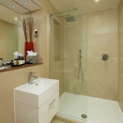 modern shower room, Boardwalk Apartments, Canary Wharf, London E14