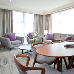 living area with dining table, Maide Vale Apartments, Maida Vale, London NW6