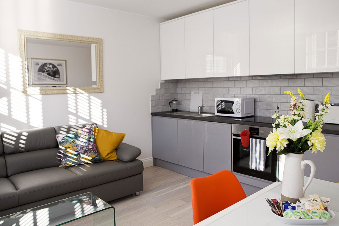 living area, Chamber Apartments, Soho, London