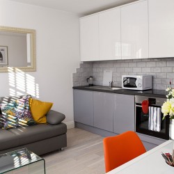 living area, Chamber Apartments, Soho, London