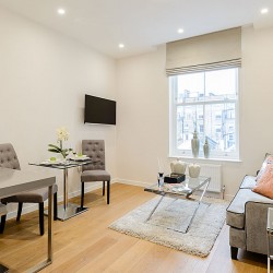 bright living area, The Deluxe Apartments, Kensington, London SW7