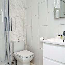 shower room, Chamber Apartments, Soho, London