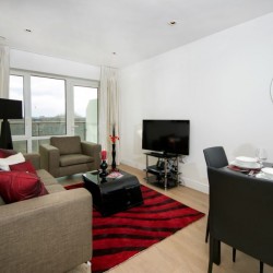 Living area in Ealing Yard Apartments, Ealing, London