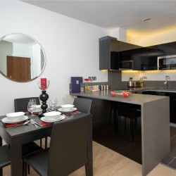 Kitchen and dining area in Ealing Yard Apartments, Ealing, London