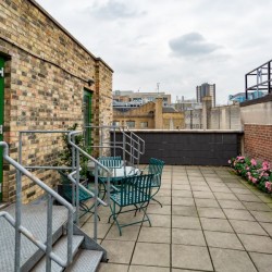 large terrace in penthouse, Bishopsgate Serviced Apartments, City, London