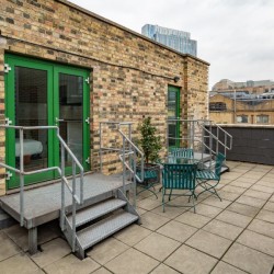 large terrace in penthouse, Bishopsgate Serviced Apartments, City, London