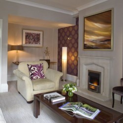 living room with fireplace, Beaufort Apartments, Knightsbridge, London SW3