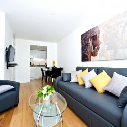 living room and kitchen, Heathrow Aparthotel, Hillingdon, Greater London
