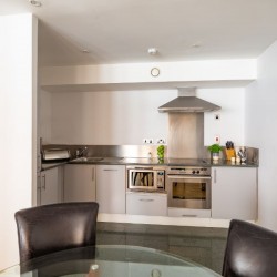 fully equipped kitchen in Bishopsgate Serviced Apartments, City, London