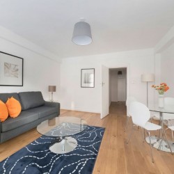 living room with wood floors, sofa and dining area, Pimlico Corporate Apartments, Pimlico, London SW1