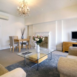 living room with dining table, 17 Mayfair Apartments, Mayfair, London