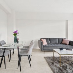 living room with dining area, sofa and table, Pimlico Corporate Apartments, Pimlico, London SW1