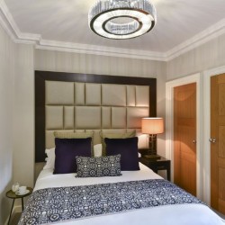 double bed with cushions, Stanhope Luxury Homes, Kensington, London SW7
