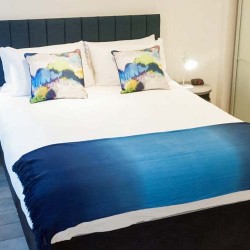 double bed and wardrobes, Rathbone Apartments, Fitzrovia, London W1