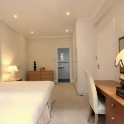 double bedroom with work desk, Beaufort Apartments, Mayfair, London