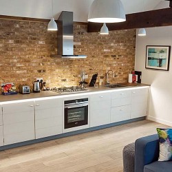 kitchen in penthouse apartment, Rathbone Apartments, Fitzrovia, London W1