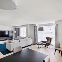 living area with work desk, Mayfair Apartments, Mayfair, London