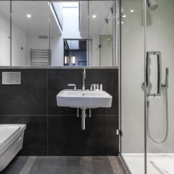 shower room, Bourchier Apartments, Soho, London