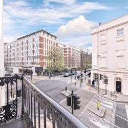 view from a balcony, Belgravia Apartments, Victoria, London