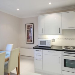 fully equipped kitchen with dining table for self catering, Beaufort Apartments, Mayfair, London