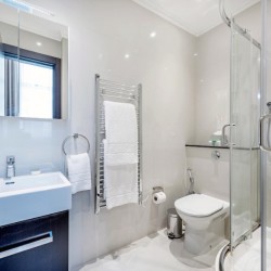 bathroom with shower cubicle, kensington, london