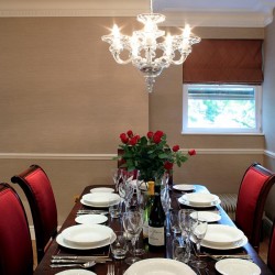 dining area with roses on table, Knightsbridge Apartments, Knightsbridge, London SW3