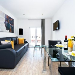 living room with dining table, Deptford Apart Hotel, Deptford, London