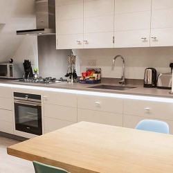 fully equipped kitchen for self-catering, Rathbone Apartments, Fitzrovia, London W1