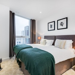2 single beds, Riverside Apartments, Vauxhall, London