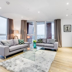 bright living room with views, Riverside Apartments, Vauxhall, London