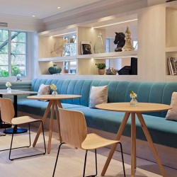 seating area in restaurant, Regents Park Residences, Marylebone, London NW1