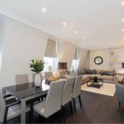 3 bedroom apartment living and dining area, 20 Mayfair Apartments, Mayfair, London
