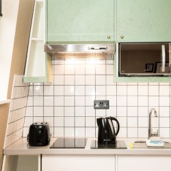 kitchenette with toaster, kettle and sink, Hammersmith Apart Hotel, Hammersmith, London W6