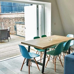 large outside terrace in penthouse apartment, Rathbone Apartments, Fitzrovia, London W1