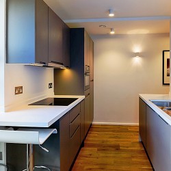 kitchen area in Bruge Apartments, Camden, London NW1