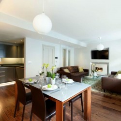 living and dining area, West End Apartments, Marylebone, London