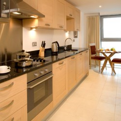 fully equipped kitchen in Aldgate Apartments, City, London
