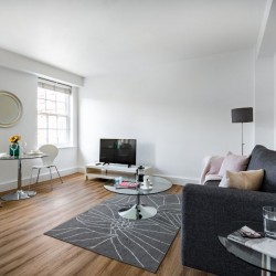 living room with dining area, tv, large sofa and small table, Pimlico Corporate Apartments, Pimlico, London SW1