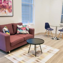 living and dining area, Rathbone Apartments, Fitzrovia, London W1