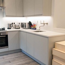 equipped kitchen for self-catering, Rathbone Apartments, Fitzrovia, London W1