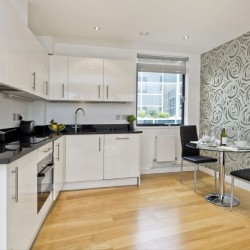 kitchen for self-catering with dining table, Court Apartments, Holborn, London EC4