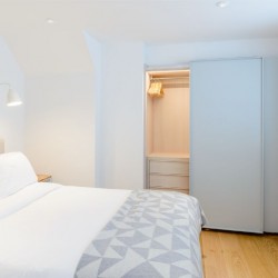 double bedroom and fitted wardrobe, Fulham Apartments, Fulham, London SW6