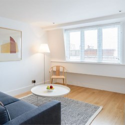 living room with double sofa, table, side table with TV, Fulham Apartments, Fulham, London SW6